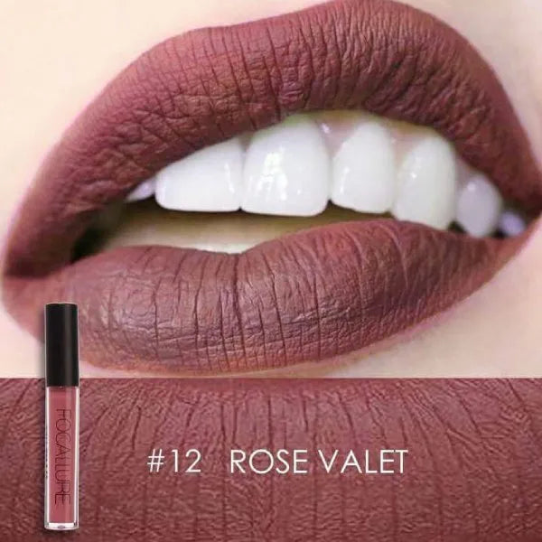 FA24 – Focallure Waterproof Matte Liquid Lipstick Shade 12 Rose Valet