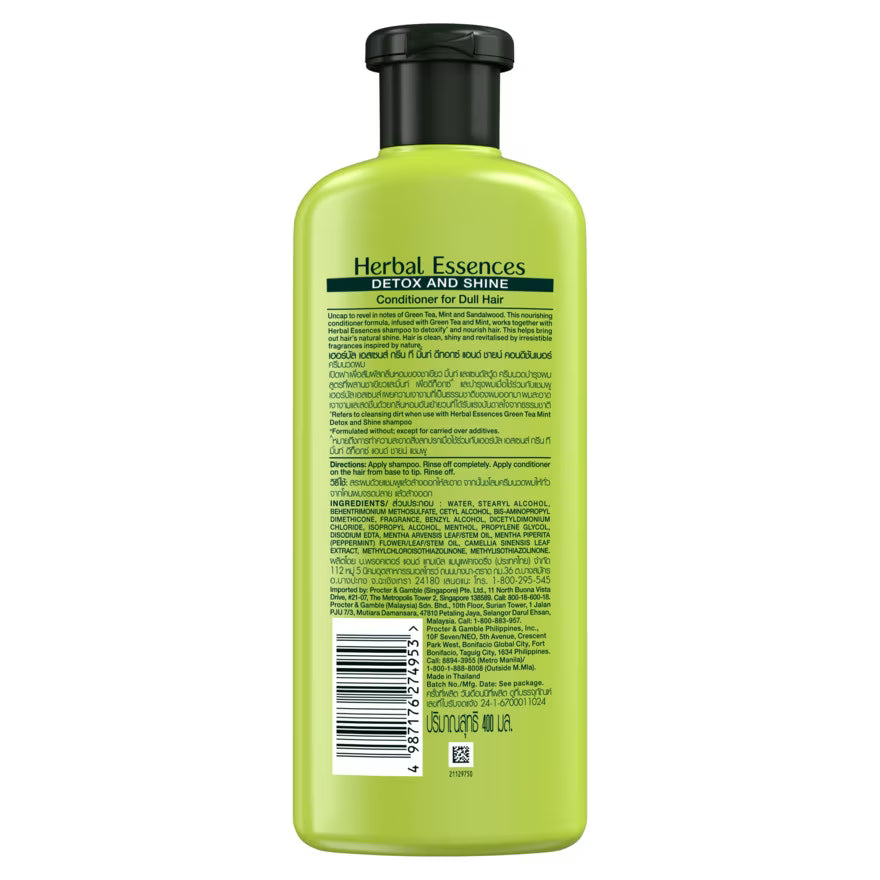 Herbal Essences Green Tea Mint Detox and Shine Conditioner (400ml)