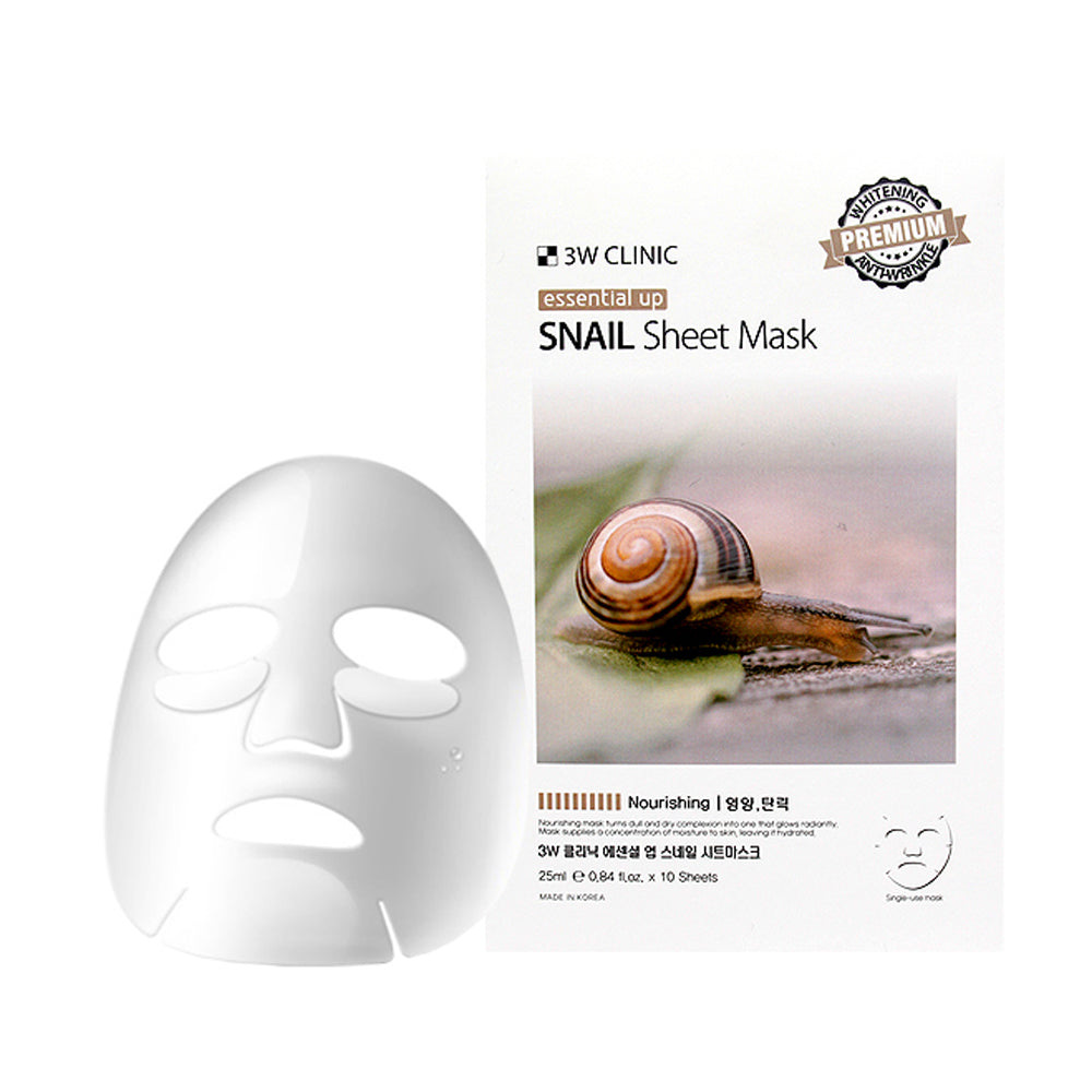3W Clinic Essential Up Snail Sheet Mask - 25ml