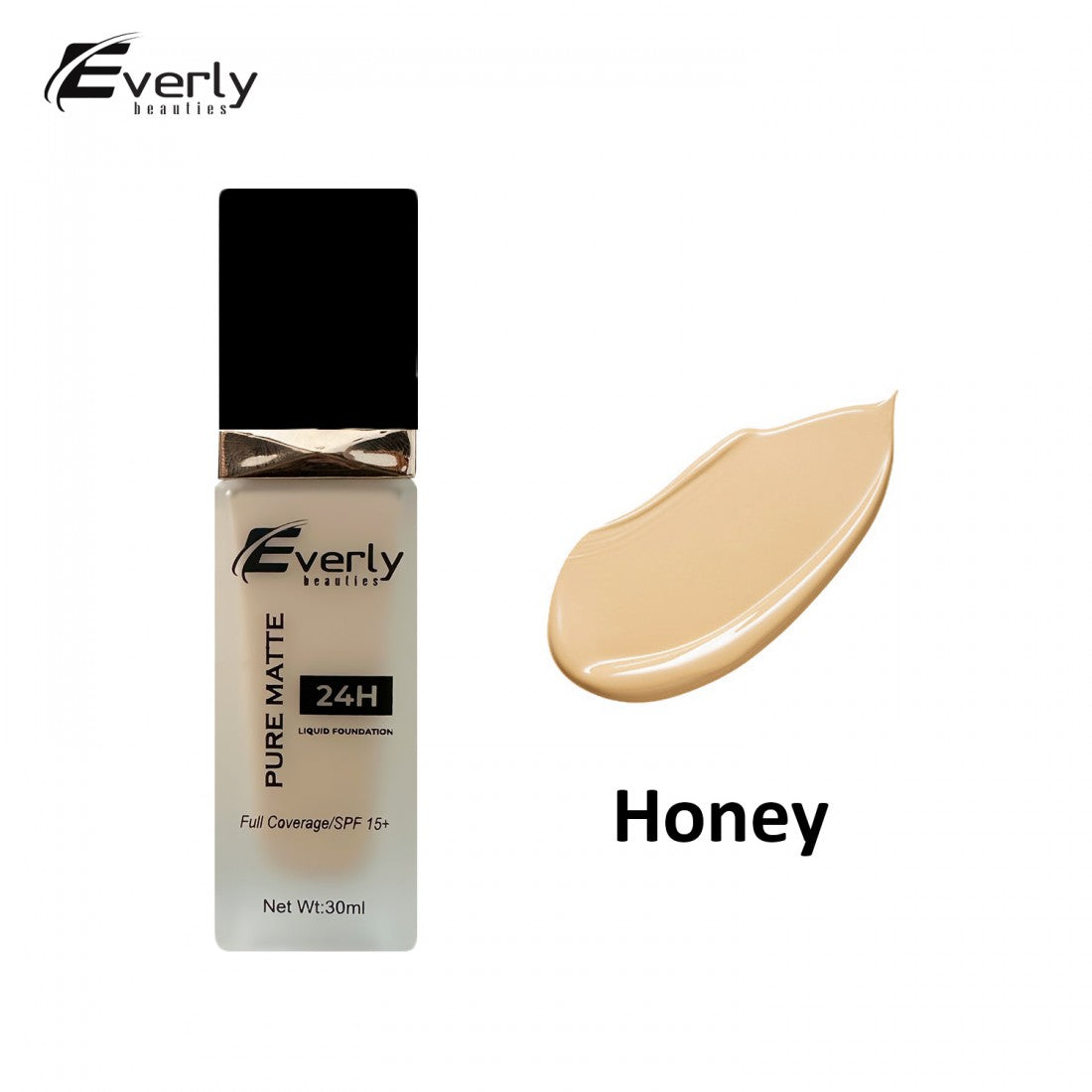 Everly Beauties Pure Matte Full Coverage Foundation - Honey