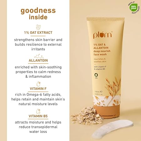 Plum 1% OAT and Allantoin Deep Nourish Facewash (100ml)