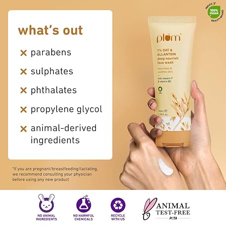 Plum 1% OAT and Allantoin Deep Nourish Facewash (100ml)