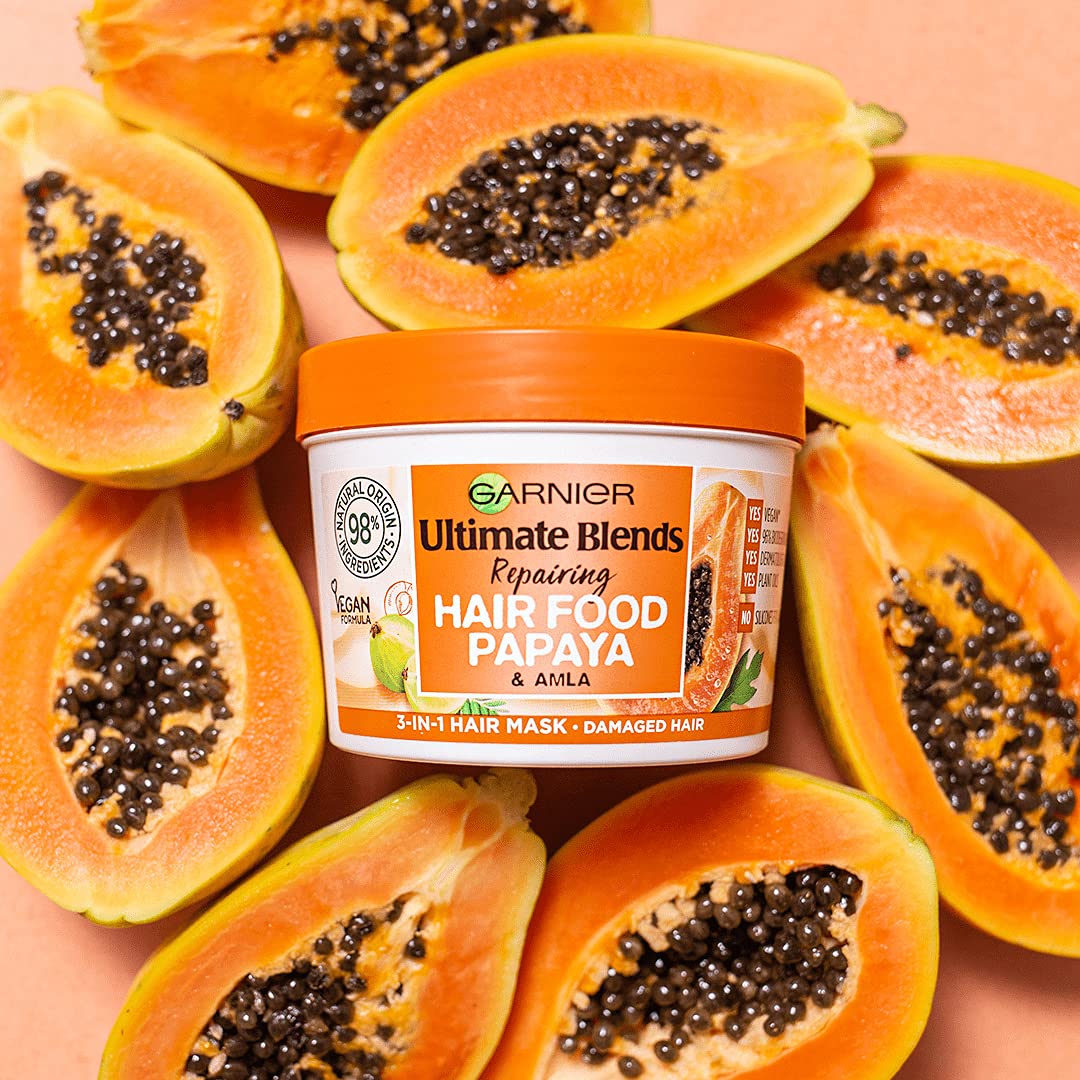 Garnier Ultimate Blends Hair Food Papaya 3-in-1 Damaged Hair Mask Treatment (390ml)