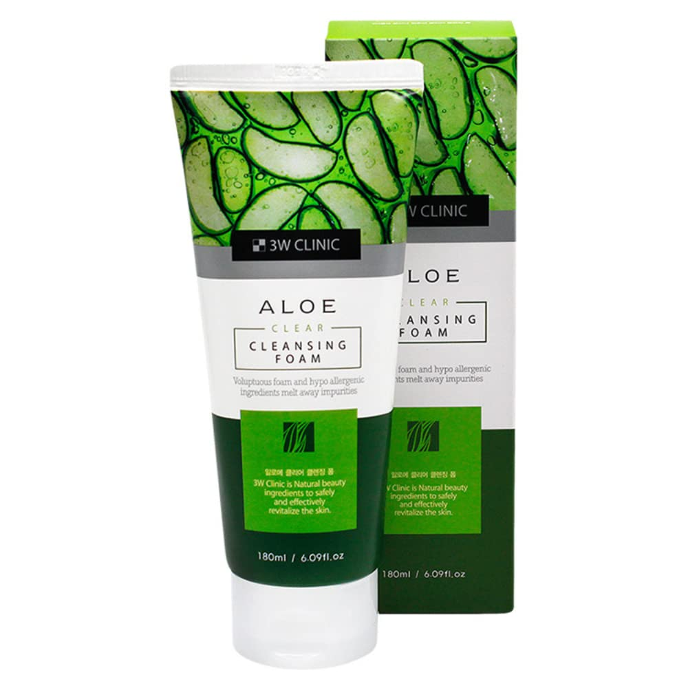 3W Clinic Aloe Clear Cleansing Foam (180ml)