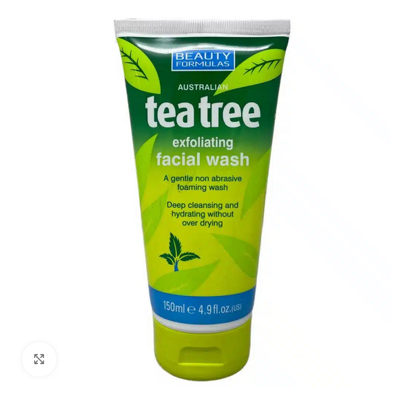 Beauty Formulas Tea Tree Exfoliating Facial Wash (150ml)
