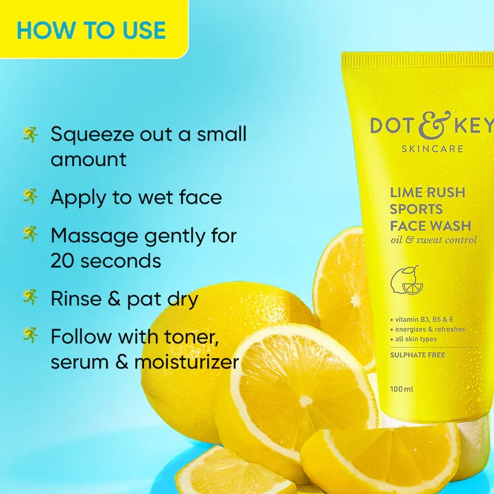 Dot & Key Lime Rush Sports Facewash (100ml)
