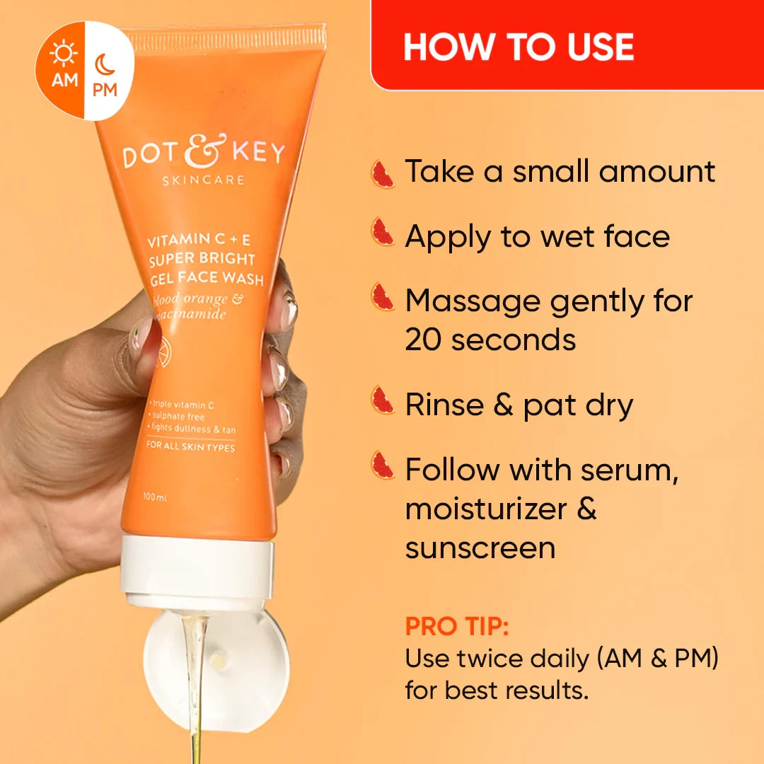 Dot & Key Vitamin C + E Super Bright Gel Face Wash (100ml)