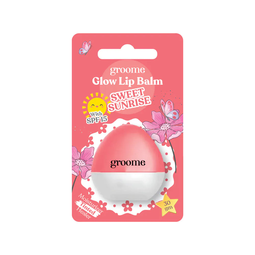 Groome Glow Lip Balm With SPF 15 – Sweet Sunrise (30gm)