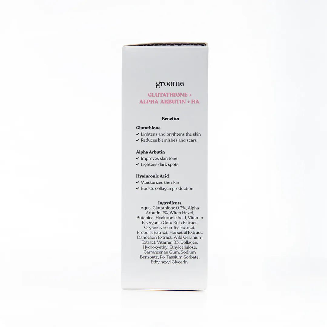 Groome Glutathione + Alpha Arbutin +HA Brightening Serum (30ml)