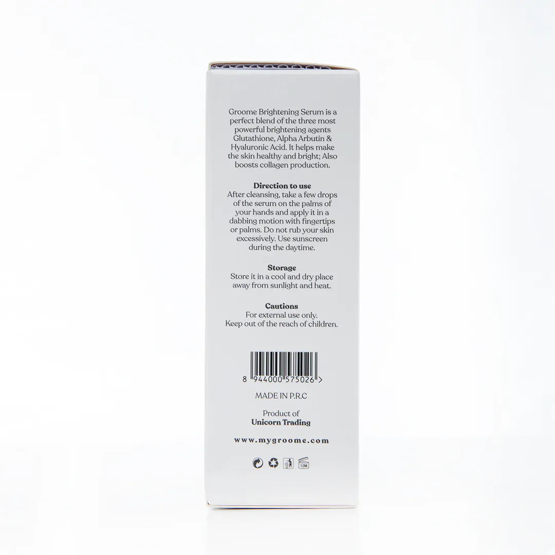 Groome Glutathione + Alpha Arbutin +HA Brightening Serum (30ml)