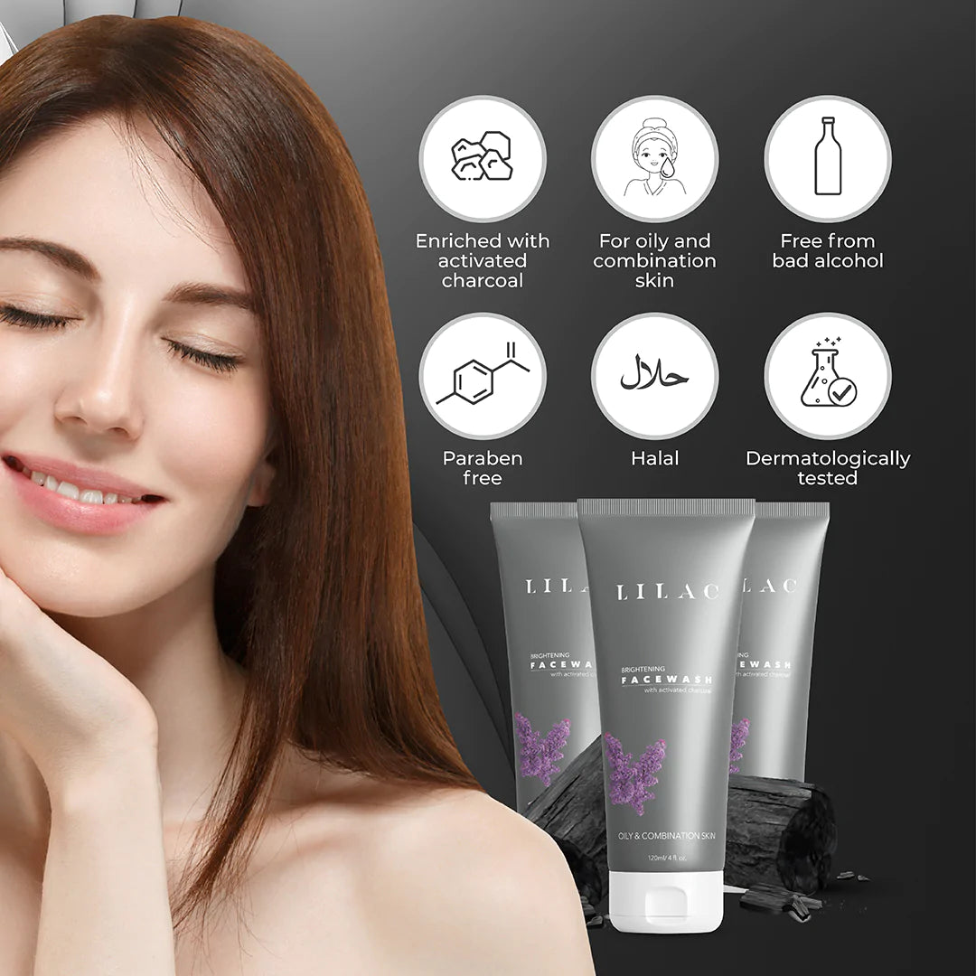 LILAC Brightening Face Wash Oily And Combination Skin (120ml)