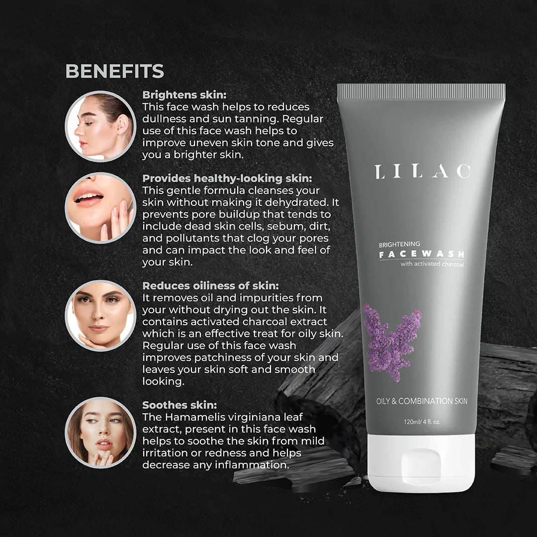 LILAC Brightening Face Wash Oily And Combination Skin (120ml)