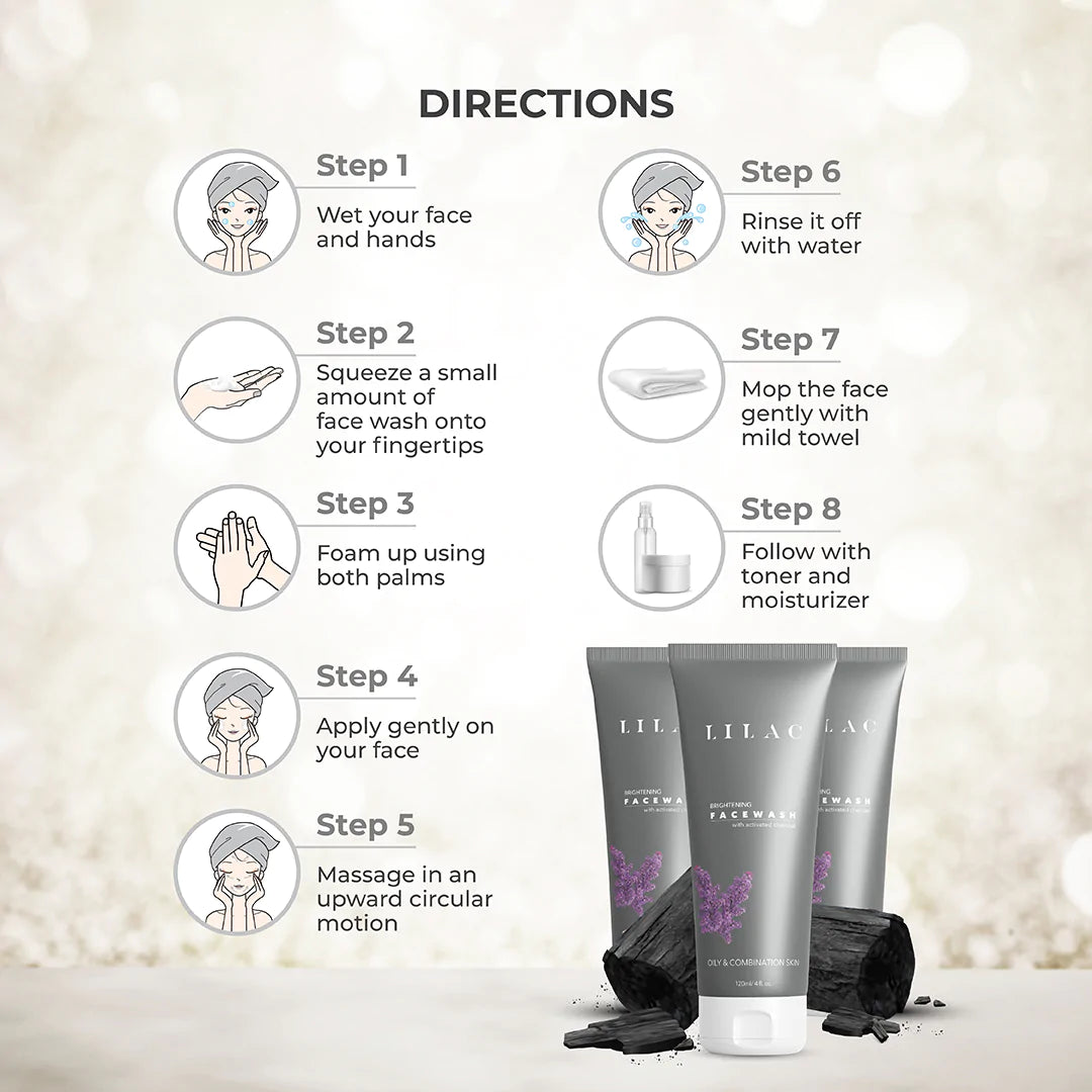 LILAC Brightening Face Wash Oily And Combination Skin (120ml)