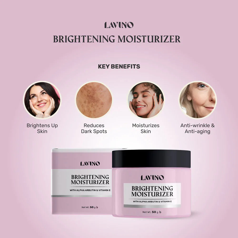 Lavino Brightening Moisturizer – with Alpha Arbutin & Vitamin E (50g)
