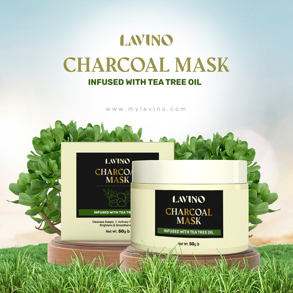 Lavino Charcoal Mask Infused With Tea Tree Oil (50g)