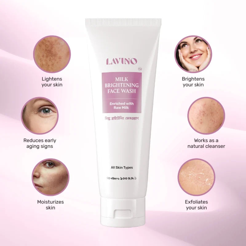 Lavino Milk Brightening Face Wash (100ml)