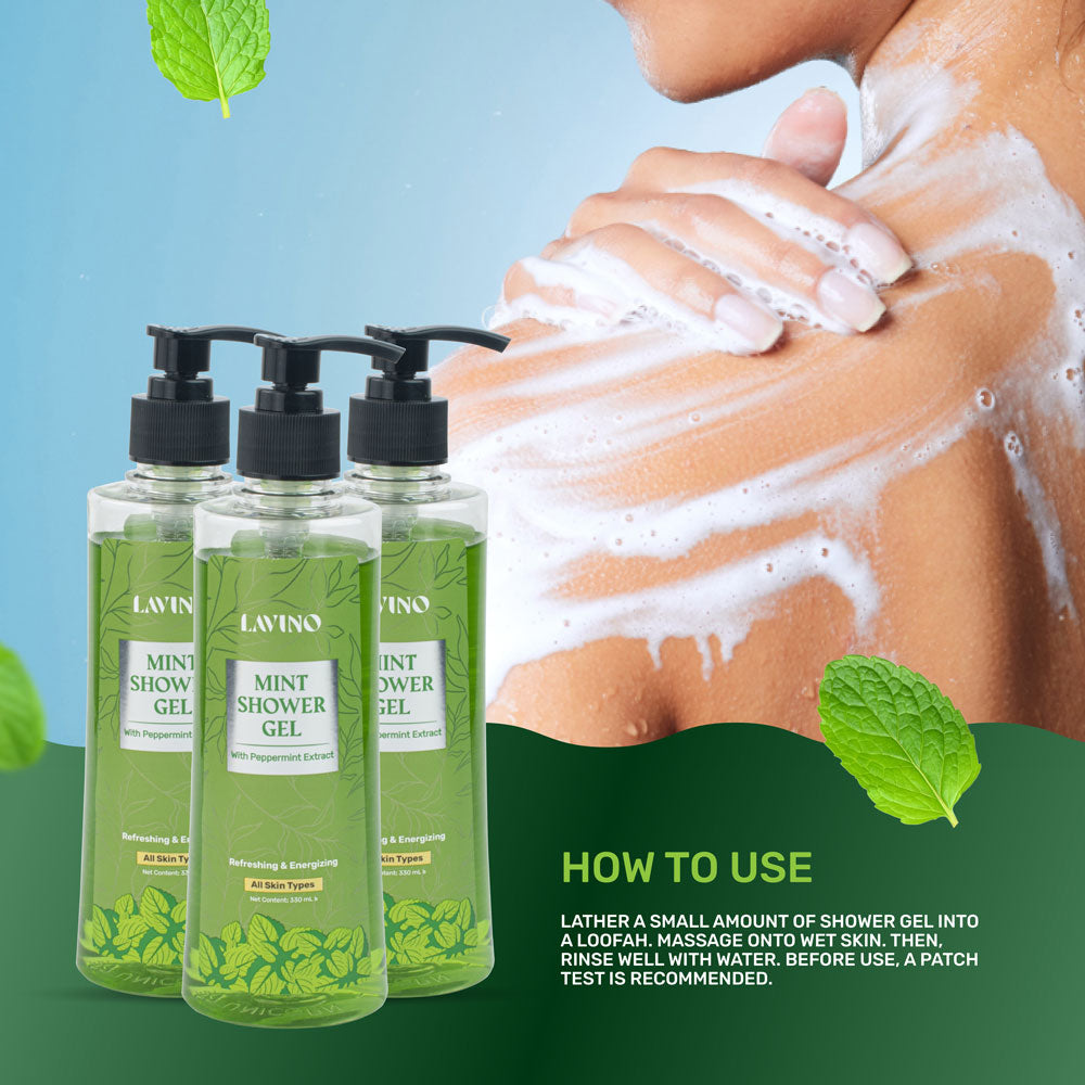 Lavino Mint Shower Gel – with Peppermint Extract (330ml)