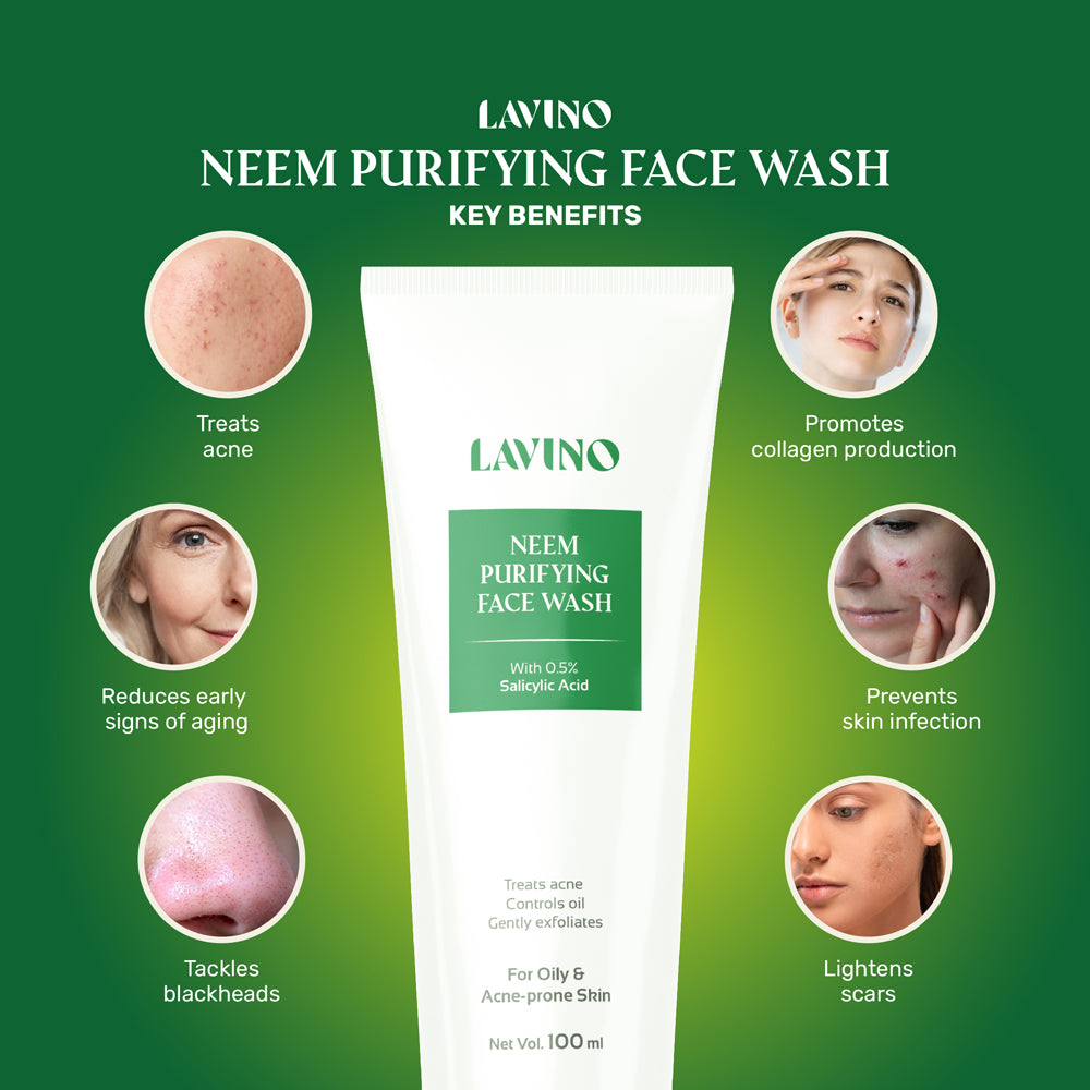 Lavino Neem Purifying Face Wash With 0.5% Salicylic Acid (100ml)