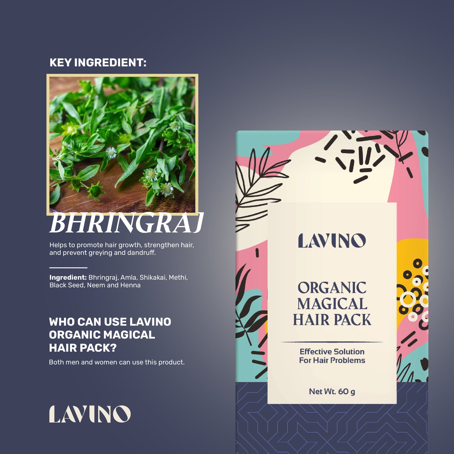 Lavino Organic Magical Hair Pack (60g)