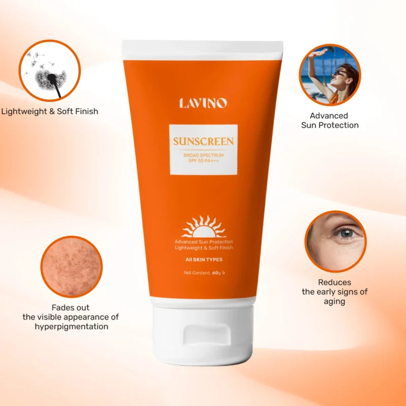 Lavino Sunscreen Broad Spectrum SPF 50 PA+++ (60gm)