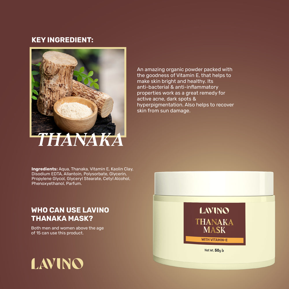 Lavino Thanaka Mask with Vitamin E (50g)