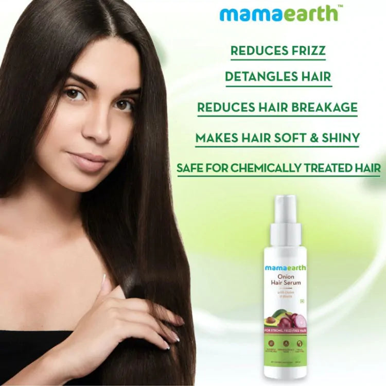 Mamaearth Onion Hair Serum With Onion & Biotin For Strong, Frizz-Free Hair (100ml)
