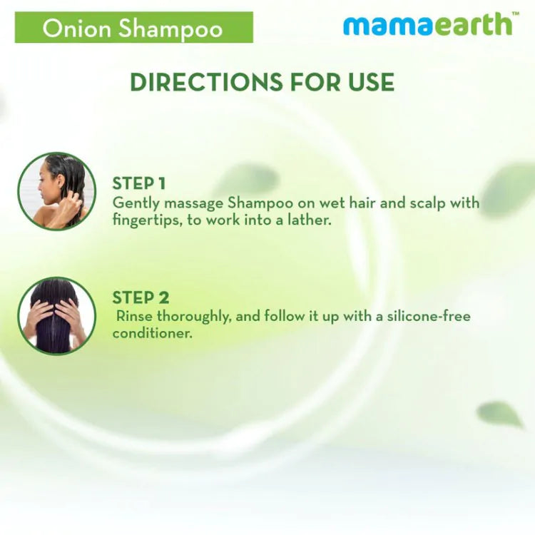 Mamaearth Onion Shampoo For Hair Growth & Hair Fall Control With Onion Oil & Plant Keratin (250ml)