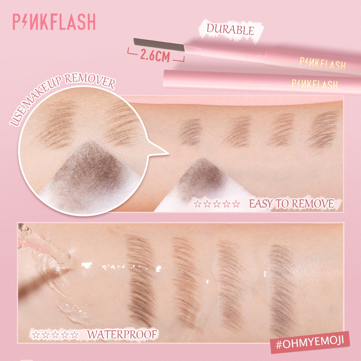PINKFLASH Waterproof Auto Eyebrow Pencil - 01 Natural Brown