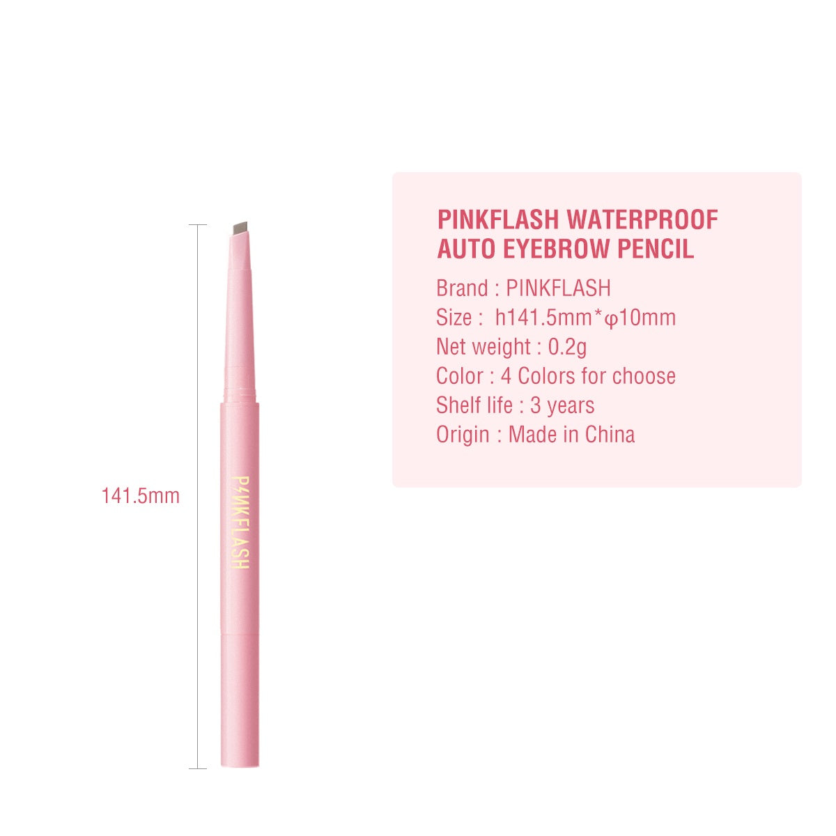 PINKFLASH Waterproof Auto Eyebrow Pencil - 01 Natural Brown