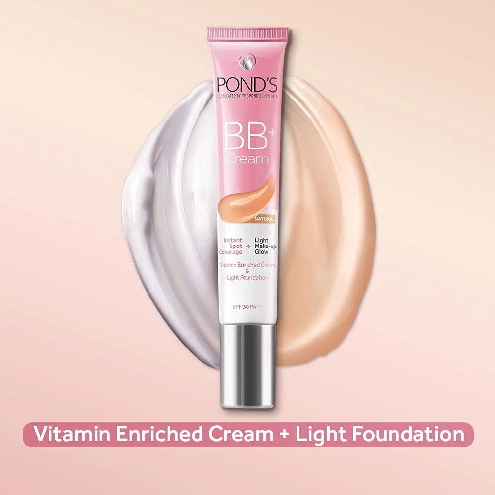 Pond's BB+ Cream Instant Spot Coverage + Light Make-up Glow Natural (18gm)