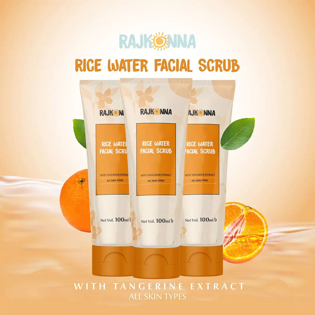 Rajkonna Rice Water Facial Scrub With Tangerine Extract (100ml)