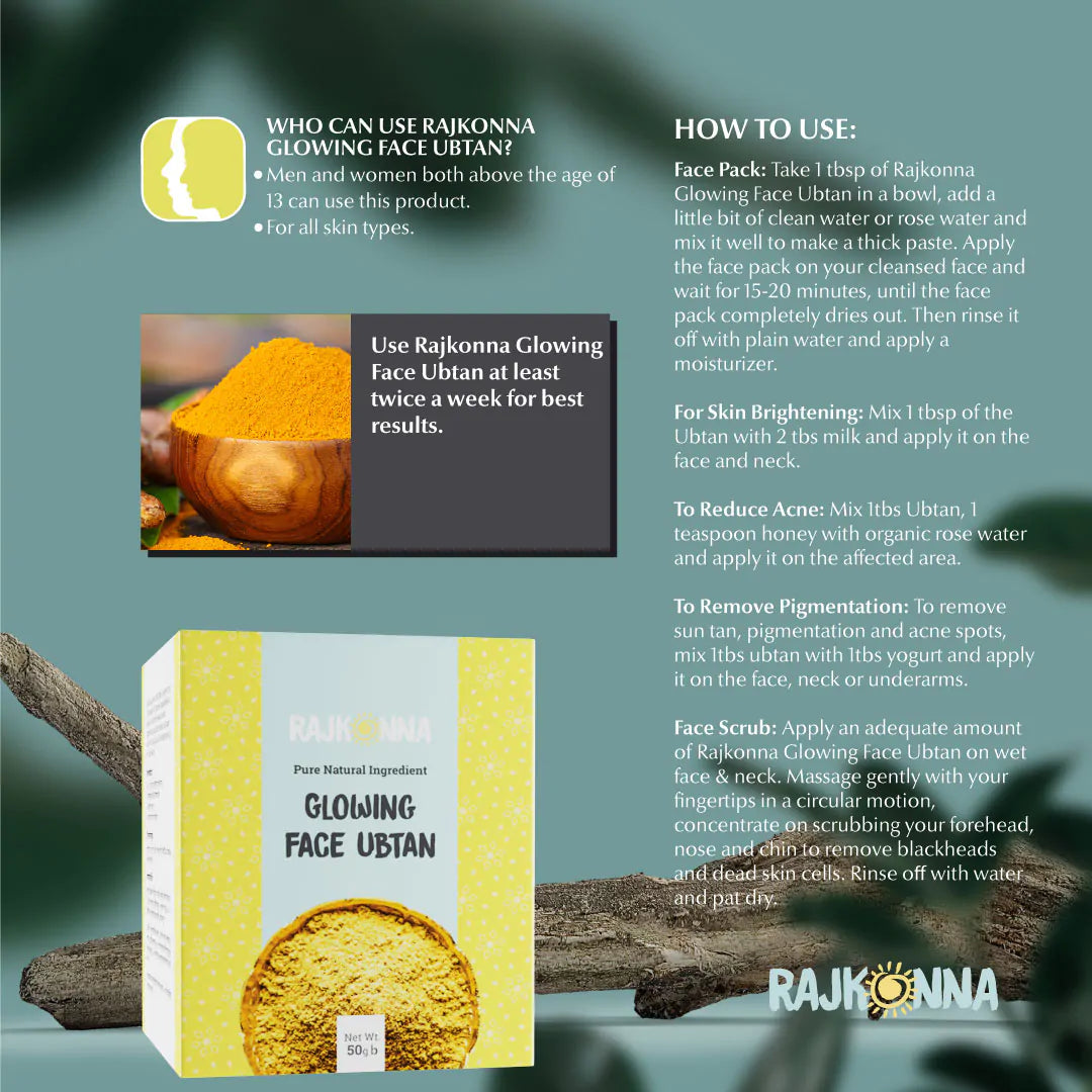 Rajkonna Glowing Face Ubtan (50g)