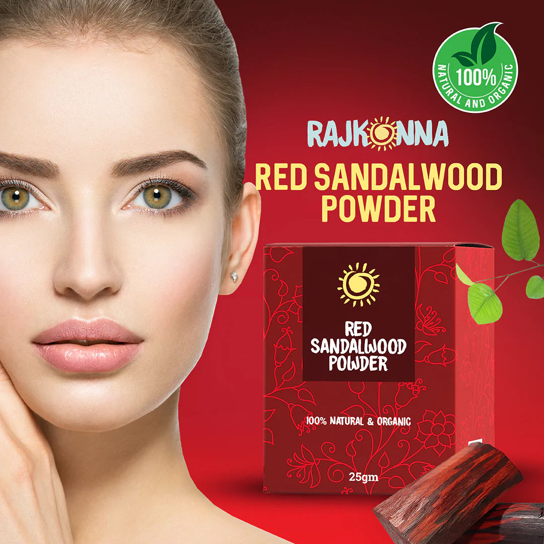 Rajkonna 100% Natural & Organic Red Sandalwood Powder (25gm)