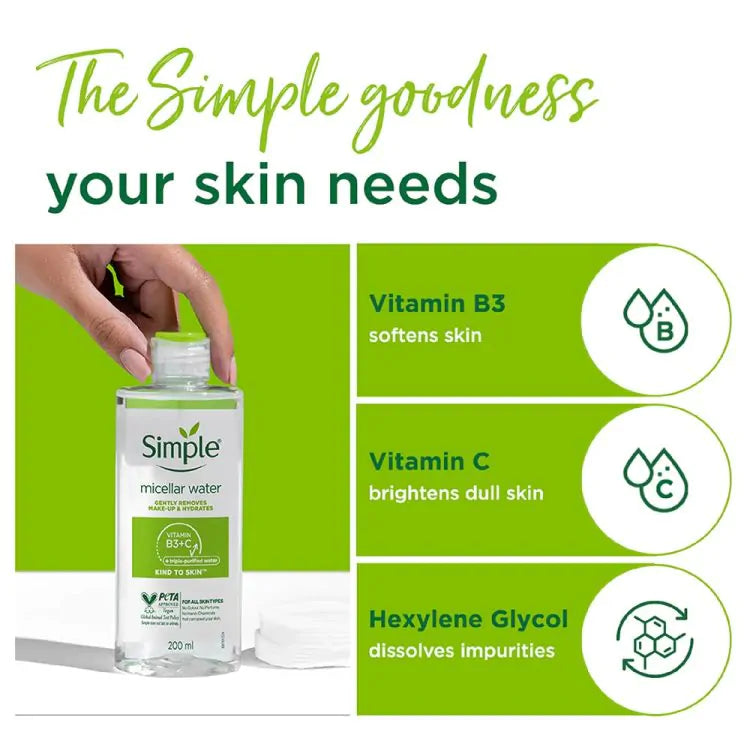 Simple Kind To Skin Micellar Cleansing Water (200ml)