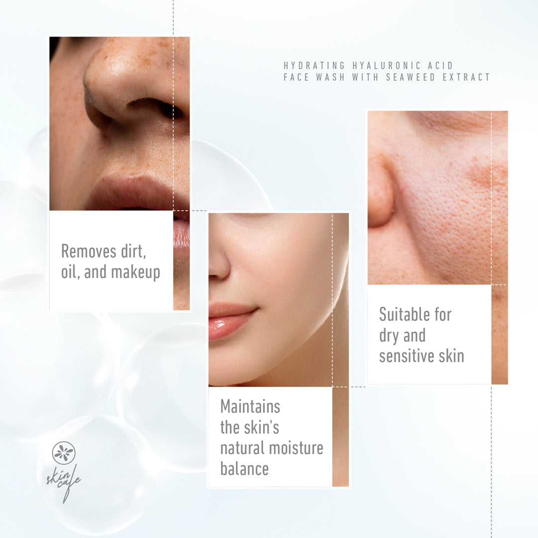 Skin Cafe Hydrating Hyaluronic Acid Face Wash with Seaweed Extract (140ml)