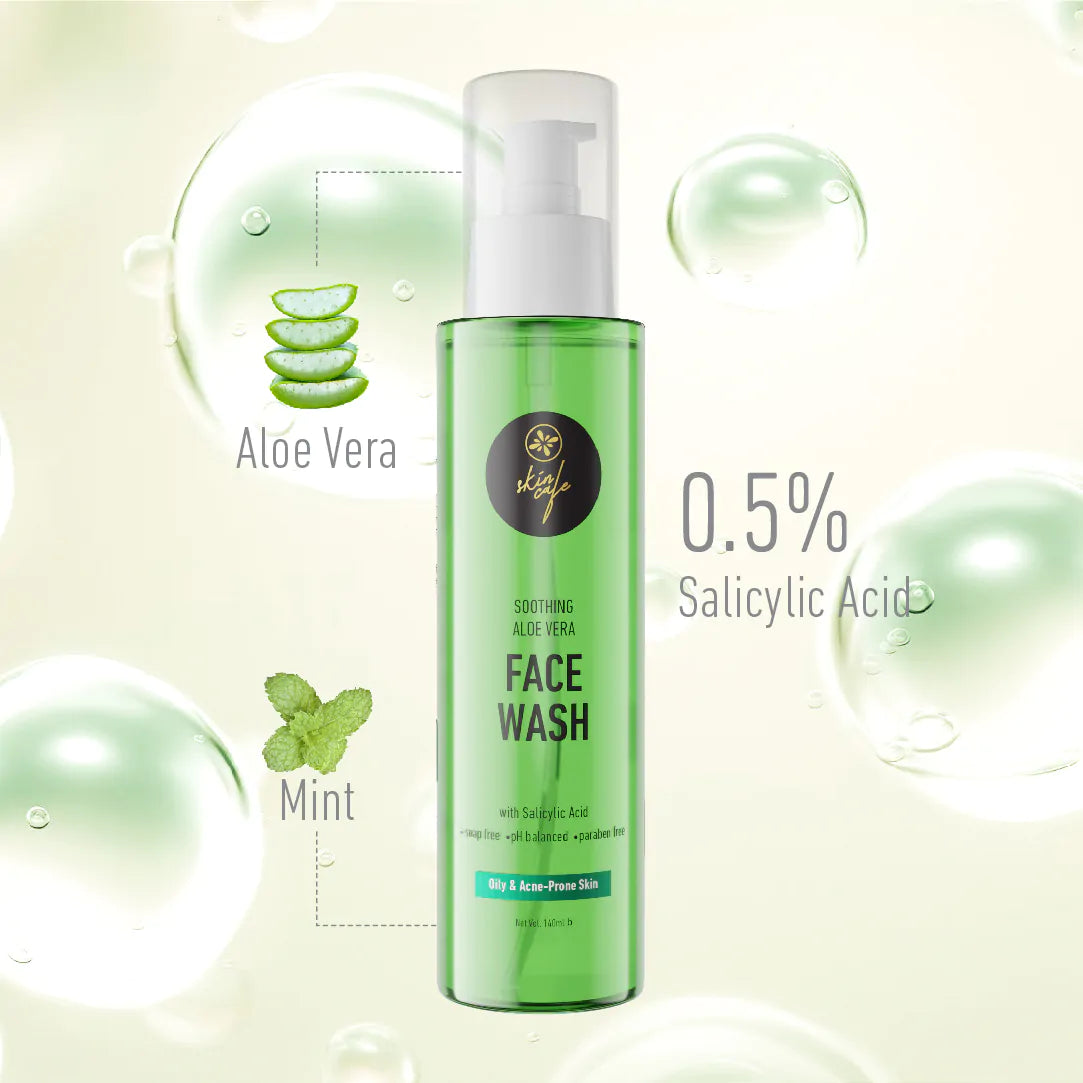 Skin Cafe Soothing Aloe Vera Facewash with Salicylic Acid (140ml)