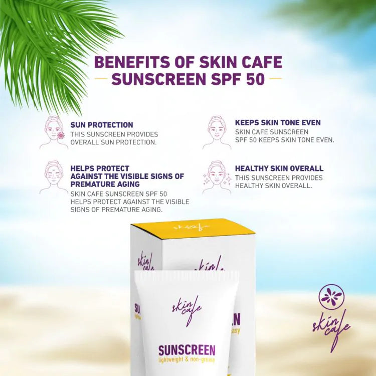 Skin Cafe Sunscreen SPF 50 PA+++ Lightweight & Non-Greasy (60gm)