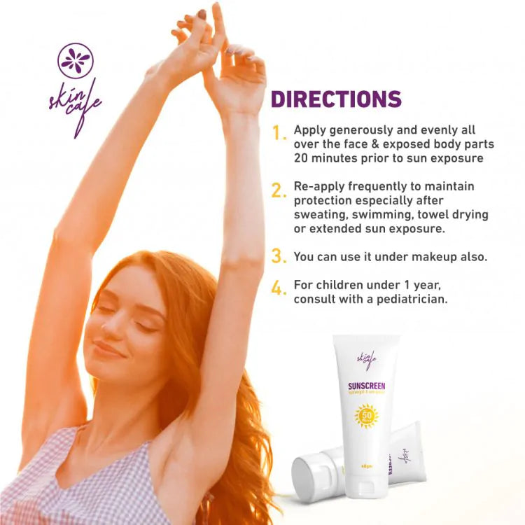 Skin Cafe Sunscreen SPF 50 PA+++ Lightweight & Non-Greasy (60gm)