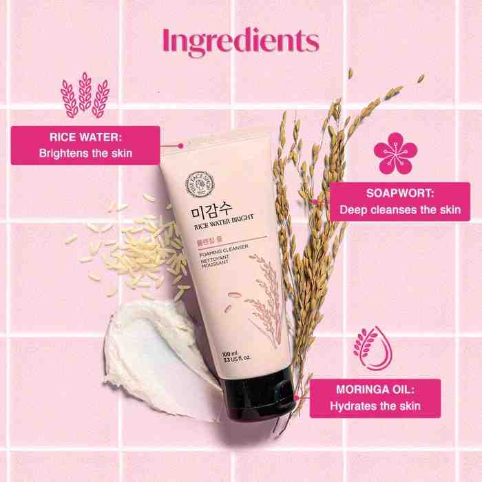 The Face Shop Rice Water Bright Facial Foaming Cleanser (150ml)