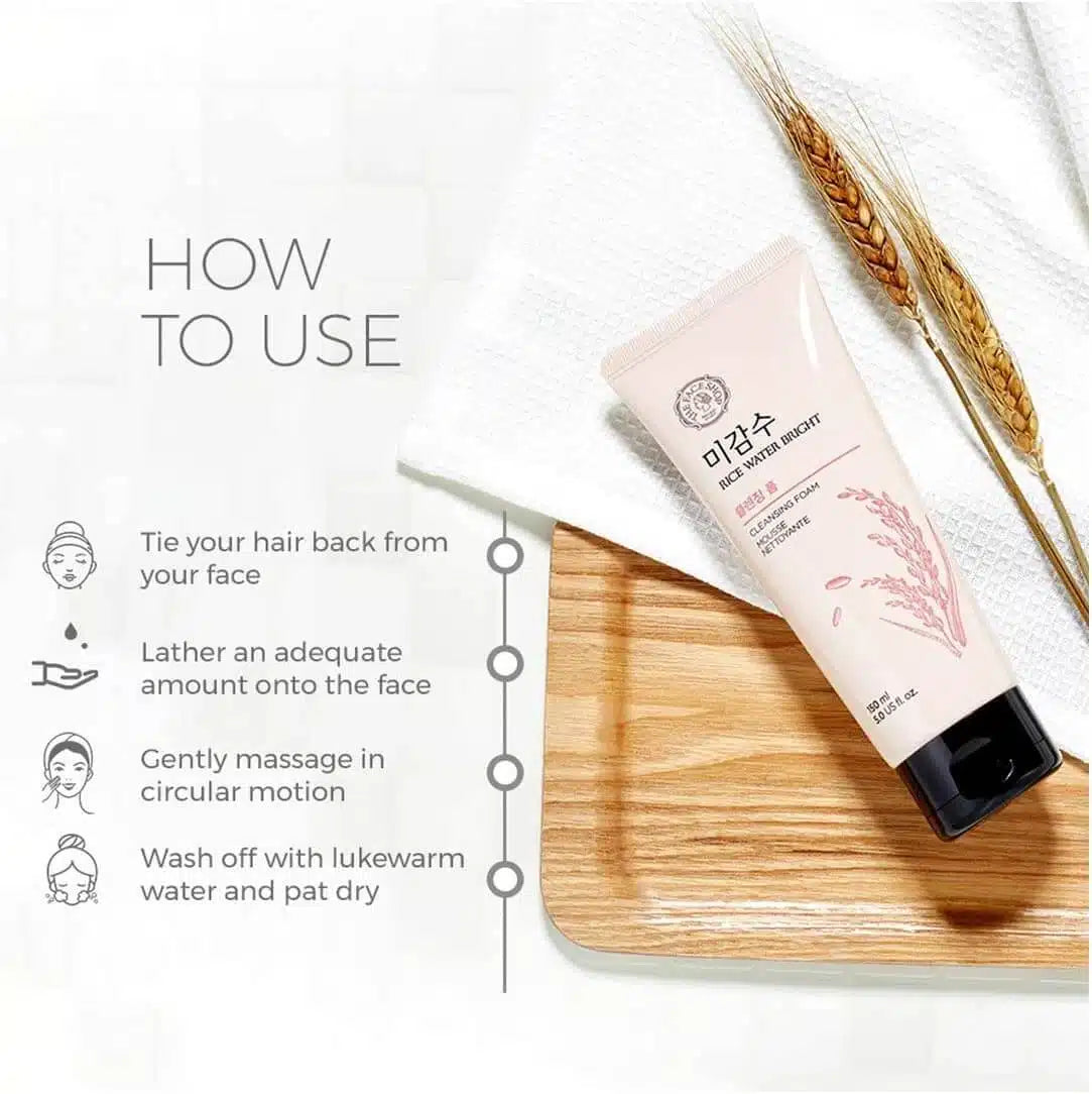 The Face Shop Rice Water Bright Facial Foaming Cleanser (150ml)