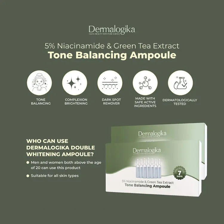 Dermalogika Tone Balancing Ampoule with 5% Niacinamide & Green Tea Extract - 7 ampoule (21ml)