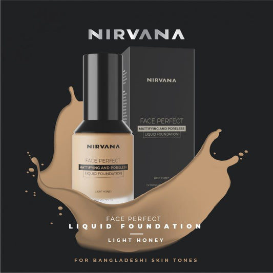 Nirvana Color Face Perfect Liquid Foundation – Light Honey (30ml)