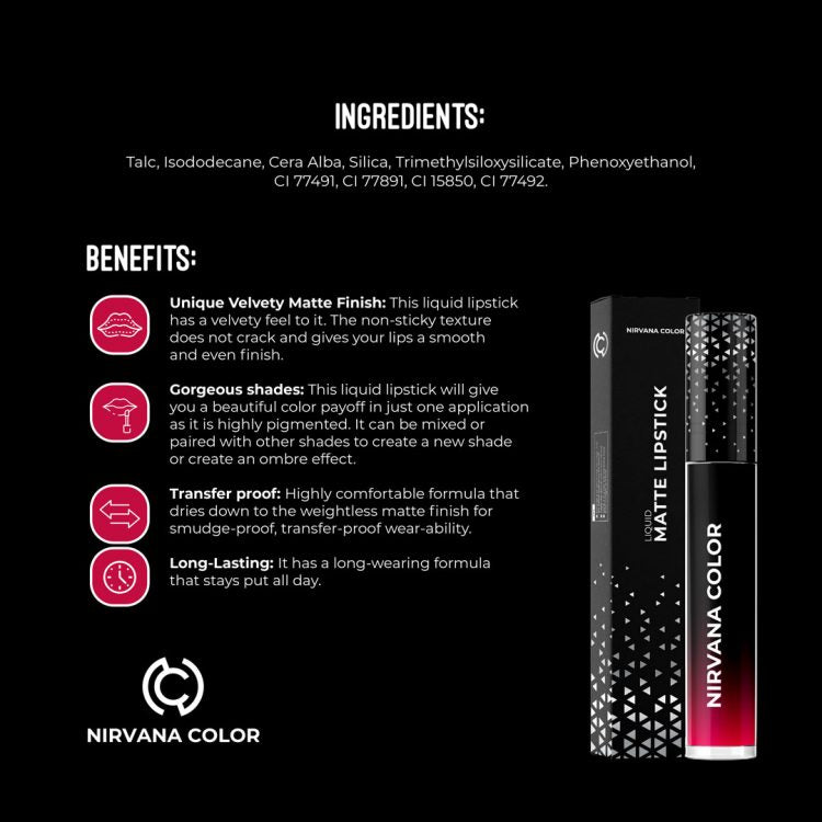 Nirvana Color Liquid Matte Lipstick – Wild Red