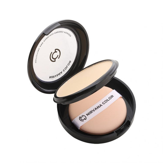 Nirvana Color Mattifying and Poreless Pressed Powder - Light Beige (15gm)