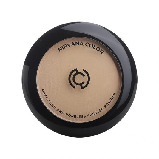 Nirvana Color Mattifying and Poreless Pressed Powder - Light Beige (15gm)