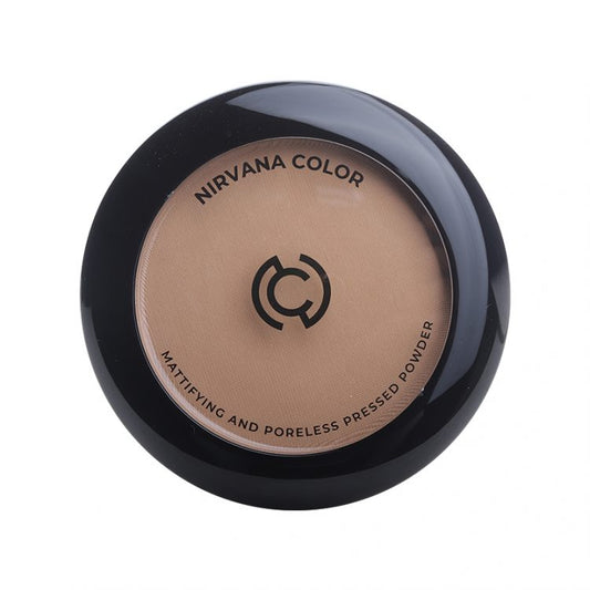 Nirvana Color Mattifying and Poreless Pressed Powder - Light Golden (15gm)