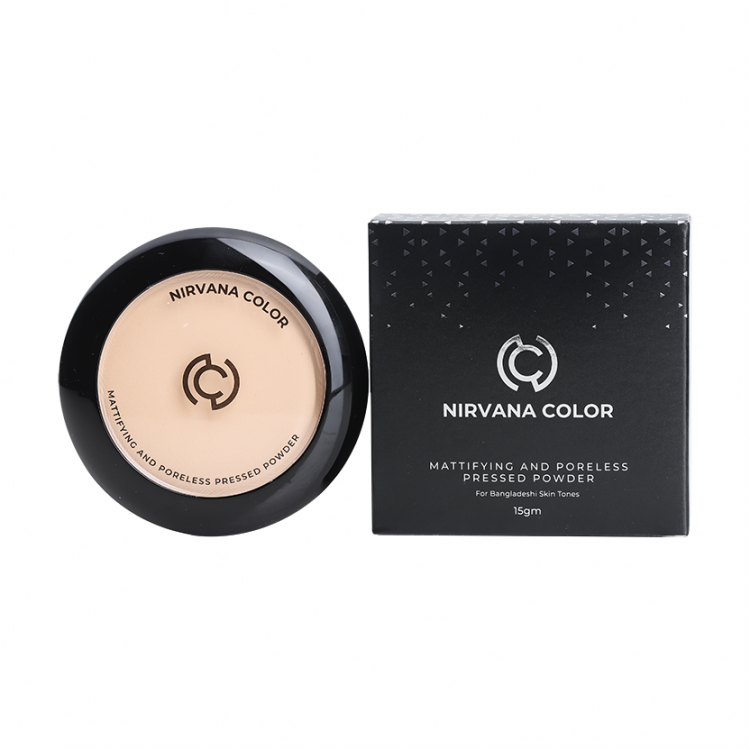 Nirvana Color Mattifying and Poreless Pressed Powder - Light Natural (15gm)