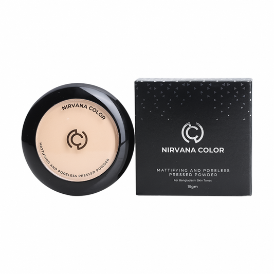 Nirvana Color Mattifying and Poreless Pressed Powder - Light Natural (15gm)