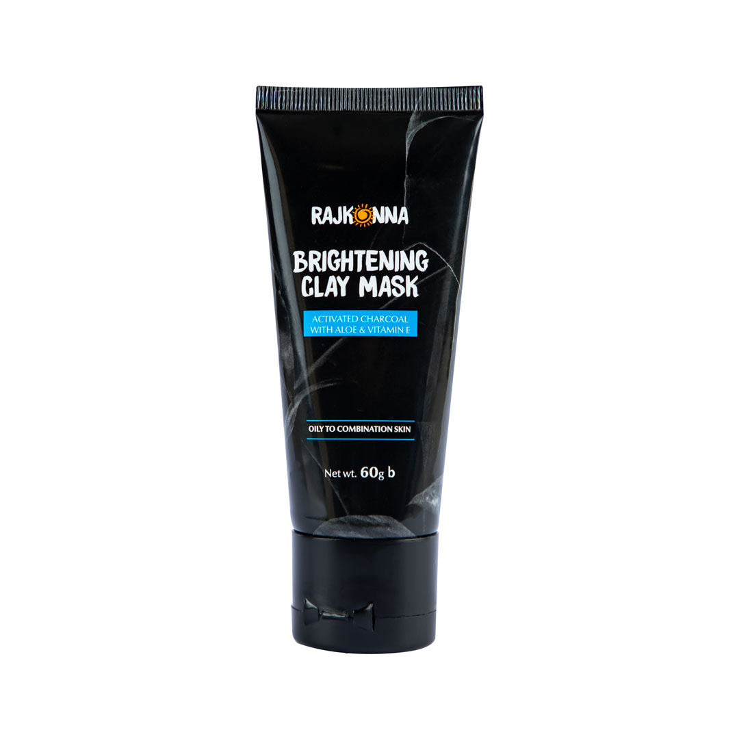 Rajkonna Brightening Clay Mask Activated Charcoal With Aloe & Vitamin E (60g)