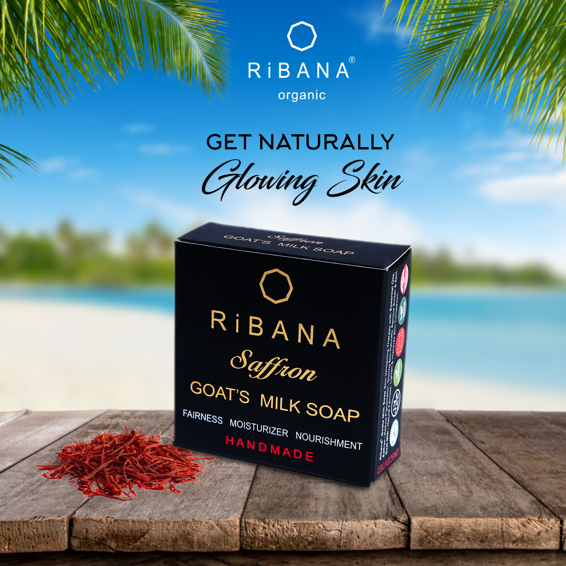 RiBANA Saffron Goat's Milk Soap (110gm)